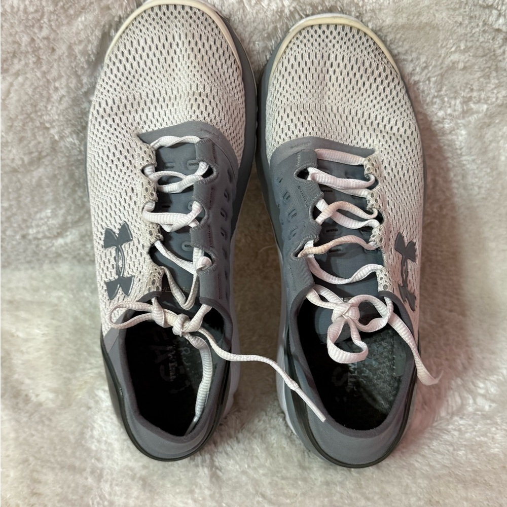 Under Armour Gray and Light Pink Training Sneaker - Picture 5 of 6